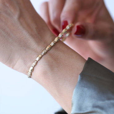 14 Ayar Altın Taşlı İnce Bileklik | AltınAlisverisim