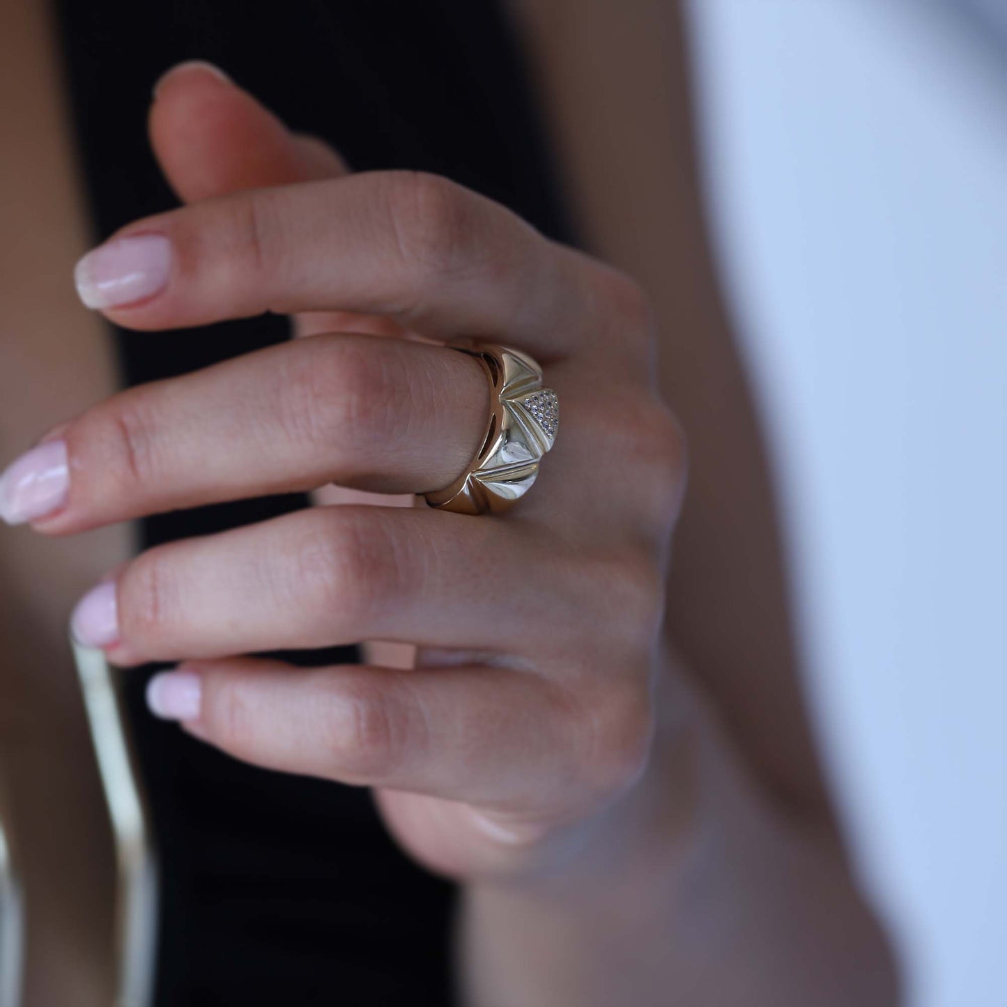 14 Ayar Altın V Taşlı Yüzük | AltınAlisverisim