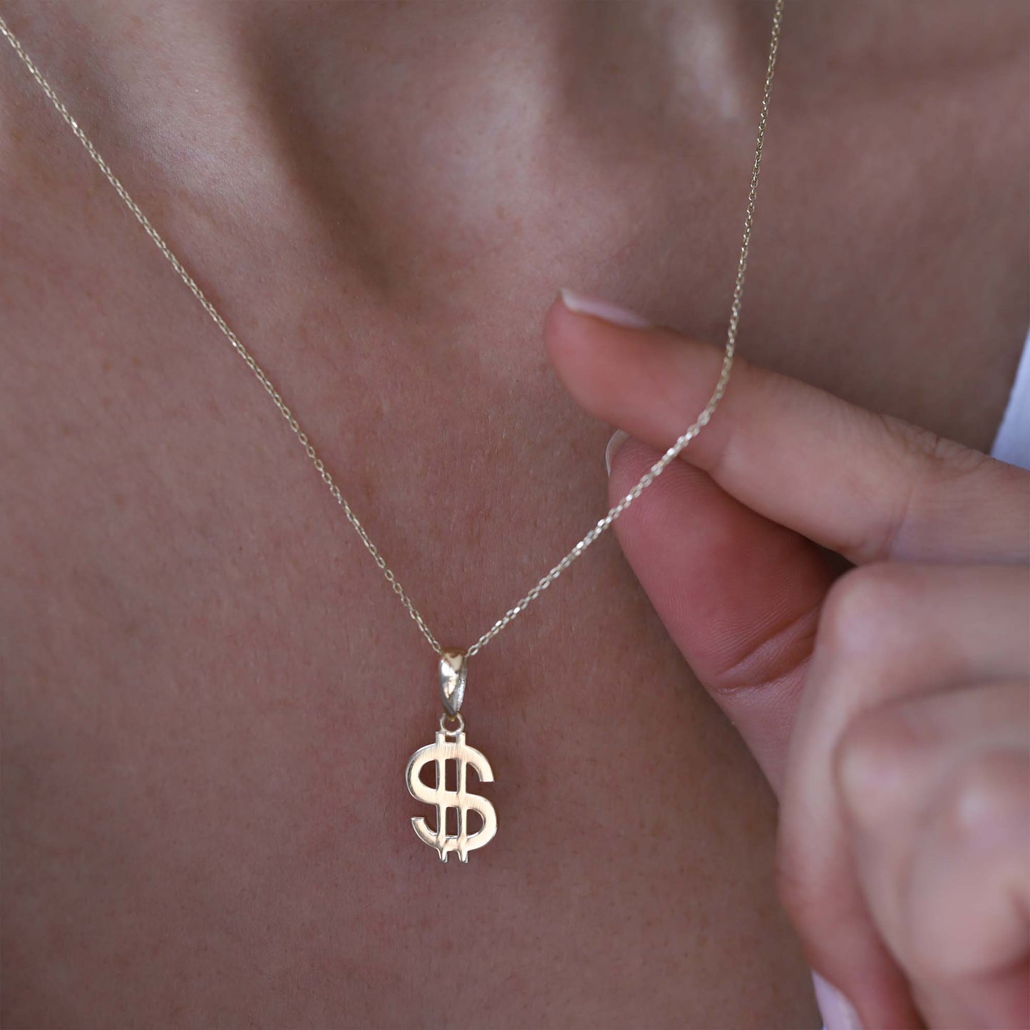 14 Ayar Altın Dolar Uç Kolye | AltınAlisverisim