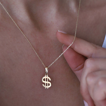 14 Ayar Altın Dolar Uç Kolye | AltınAlisverisim